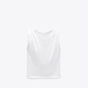 Zara White Sleeveless Draped Back Top Shirt M NWT